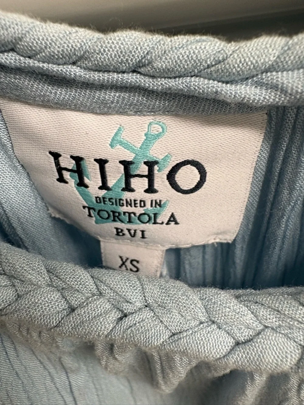 Light Blue Braided-Strap Pleated Slip Dress - Picture 2 of 2